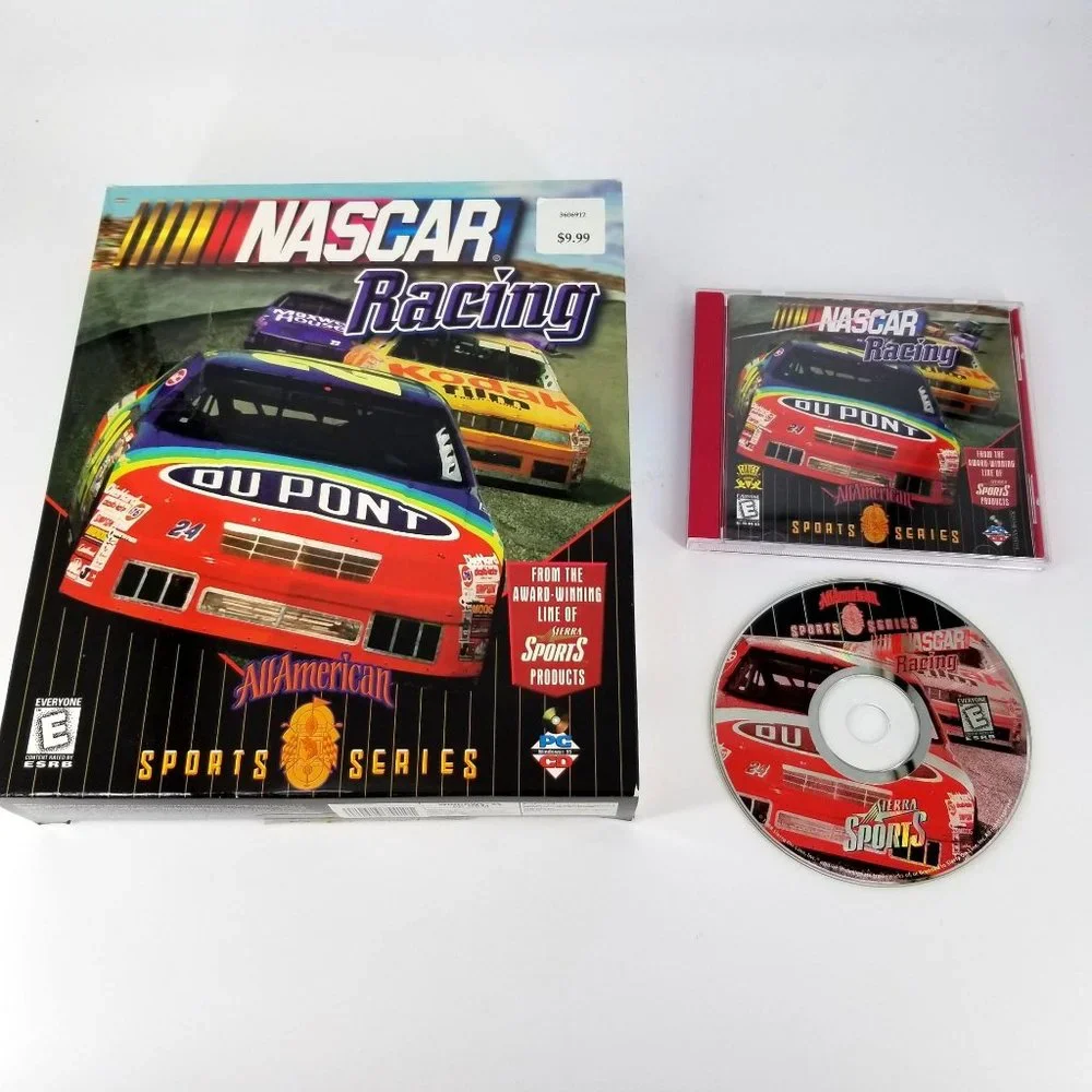 Nascar Racing Windows PC CD Rom Game Car Auto Track All American Sports 1996